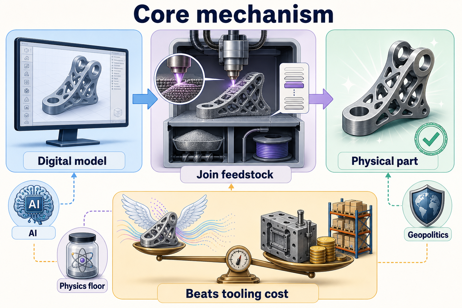 Core mechanism of additive manufacturing