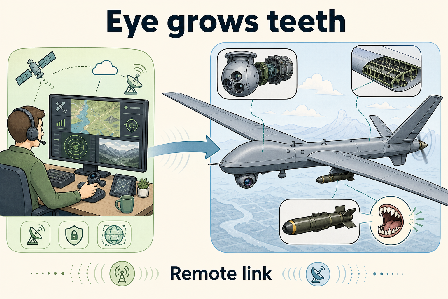 Eye grows teeth — remote link