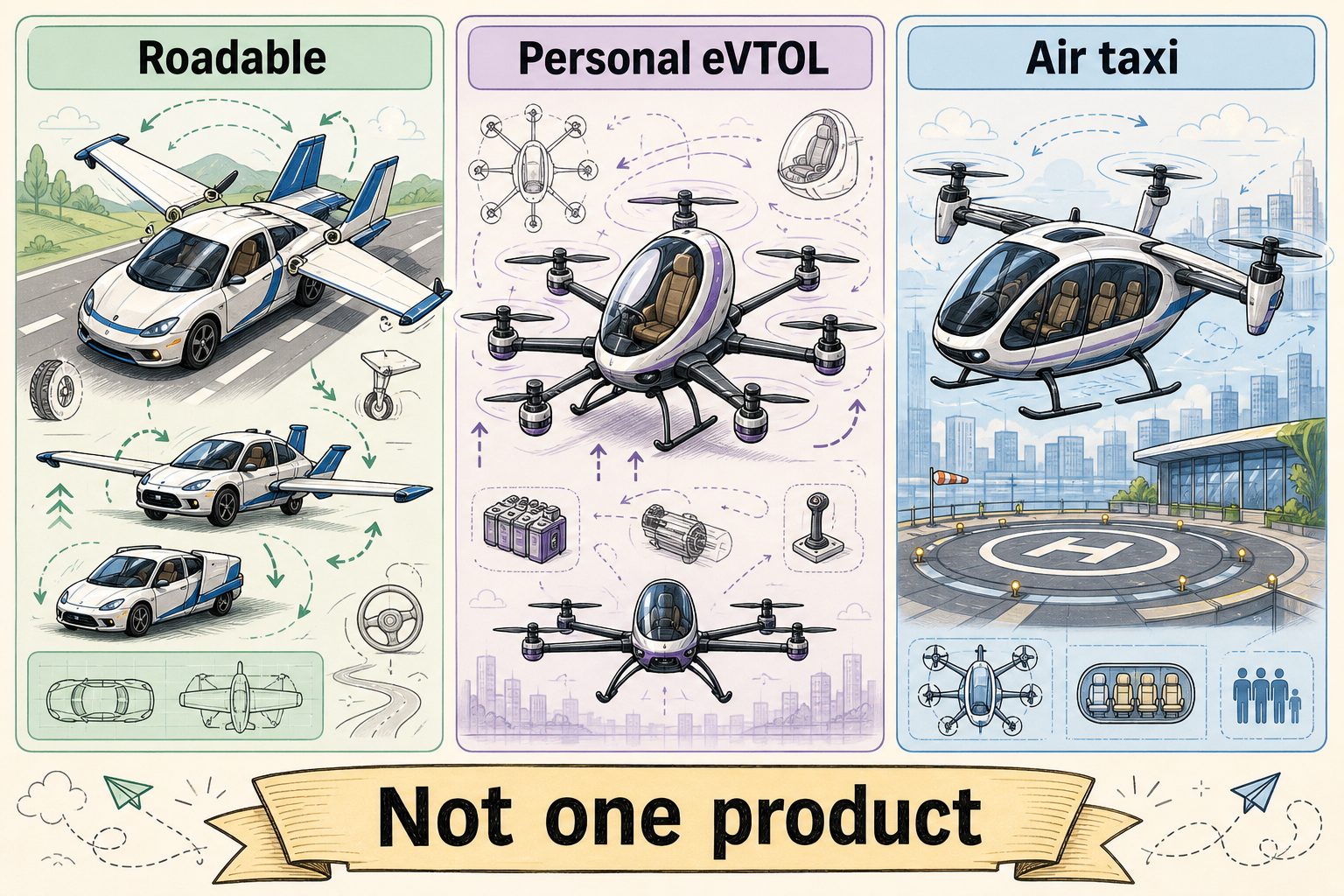 Flying car is not one product