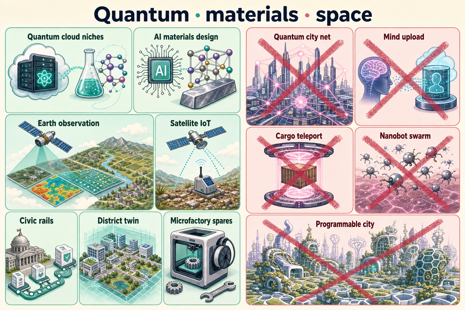 Quantum materials space
