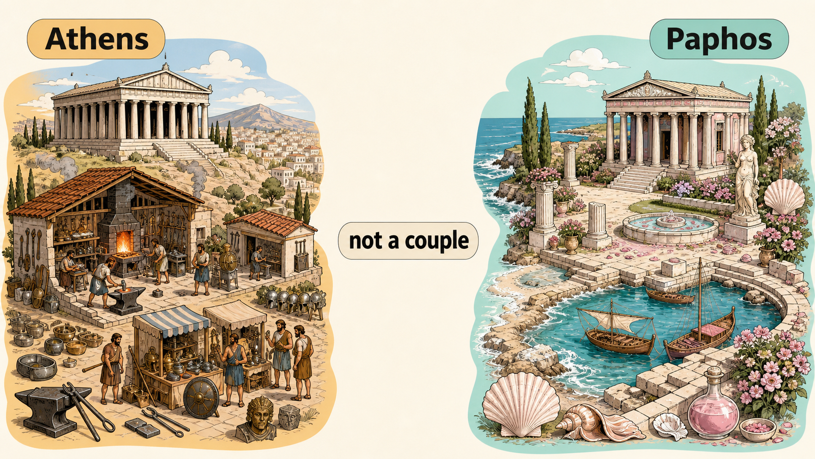 Separate temples