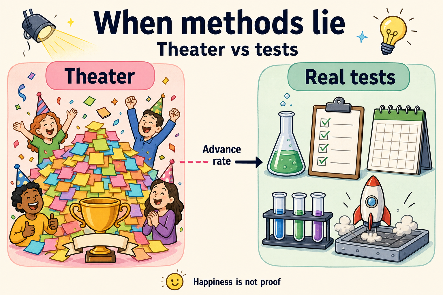 Theater vs real tests