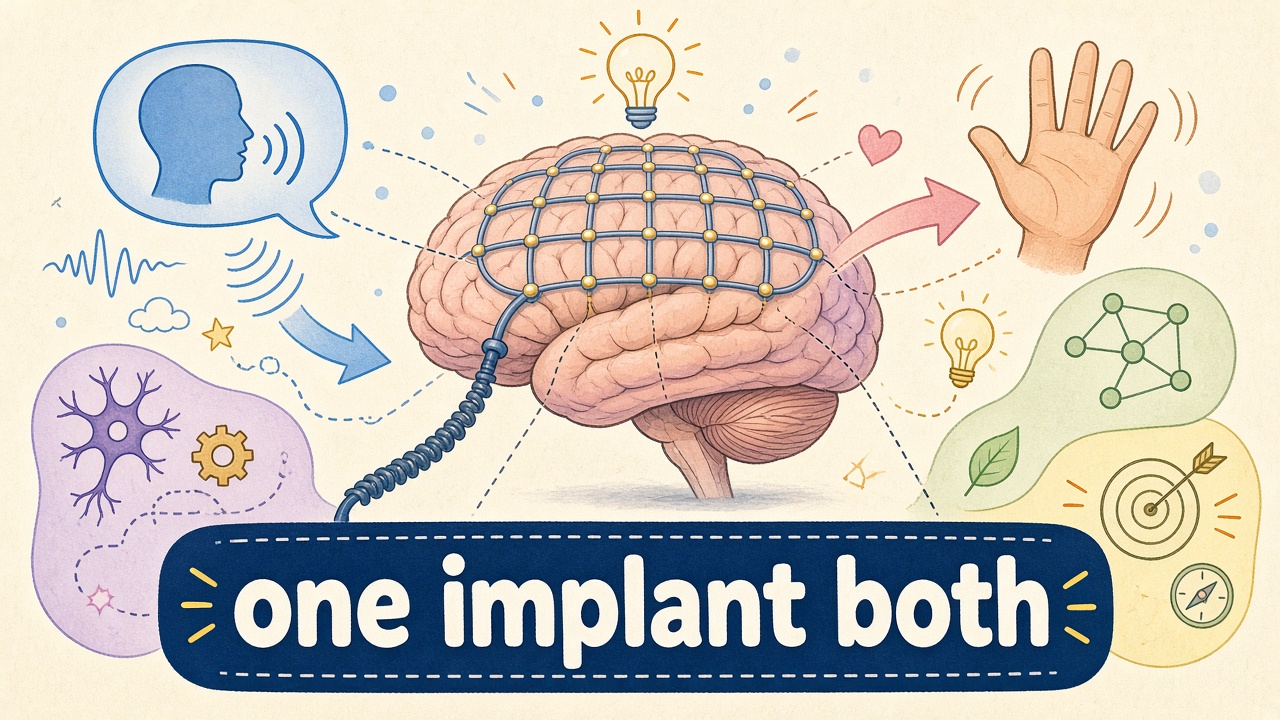 One brain implant decoding speech and gesture together for an avatar