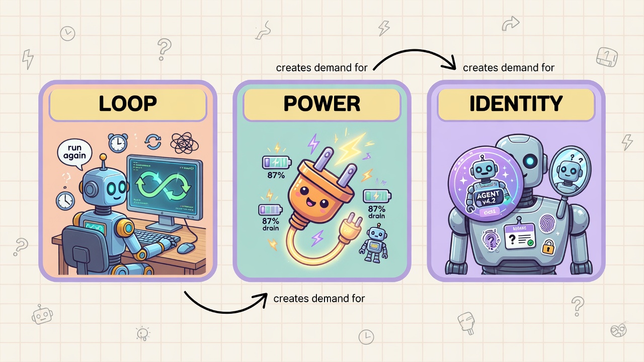 Three scarcities: loop, power, identity