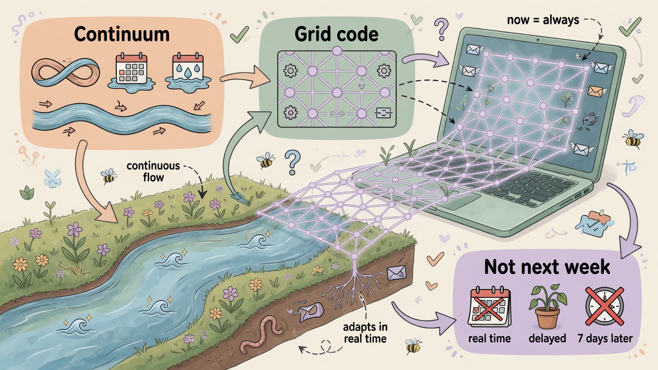 Continuum model versus grid code