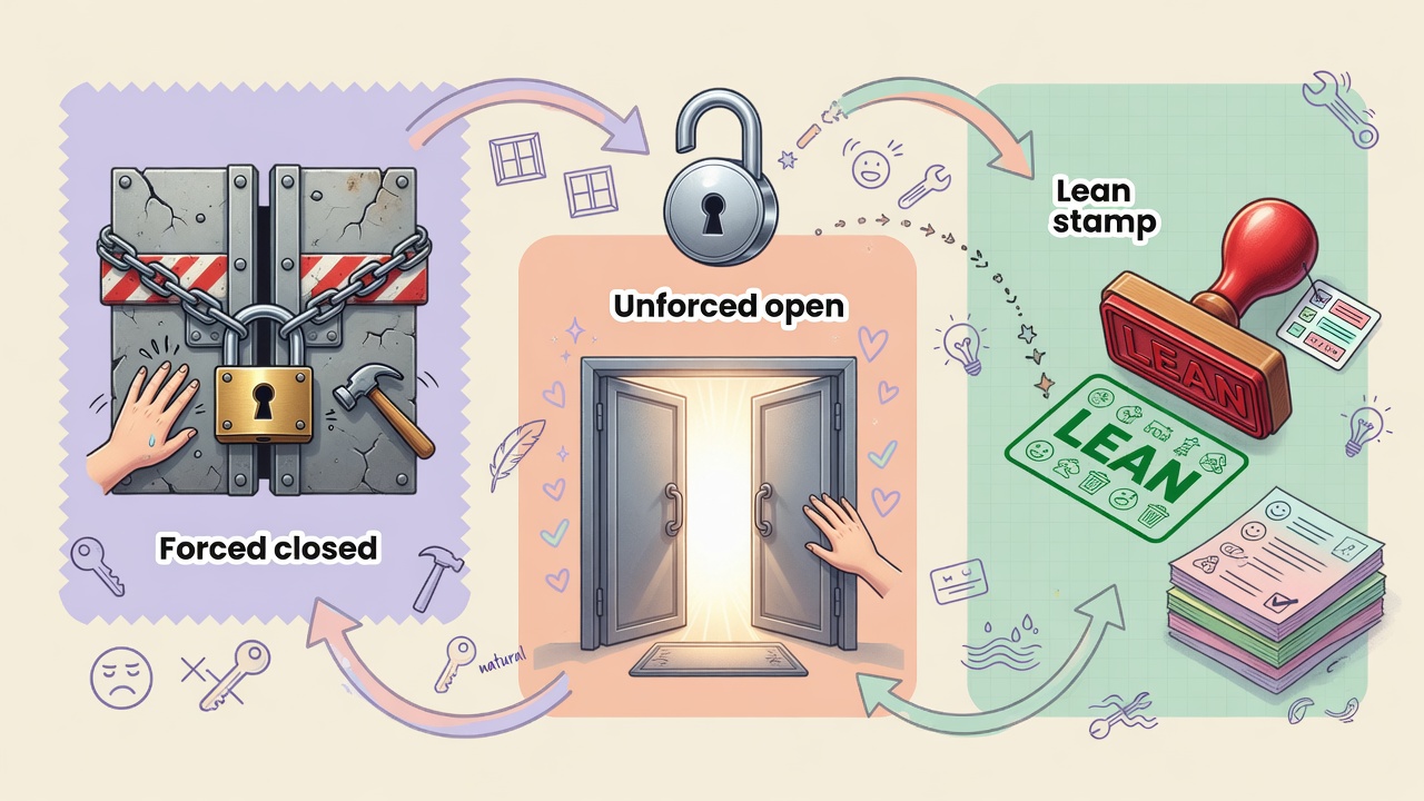 Forced doors closed, unforced still open