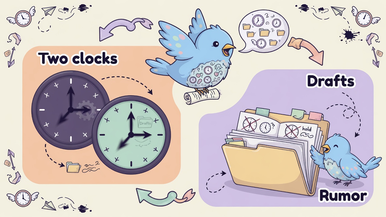 Two clocks, rumor, drafts